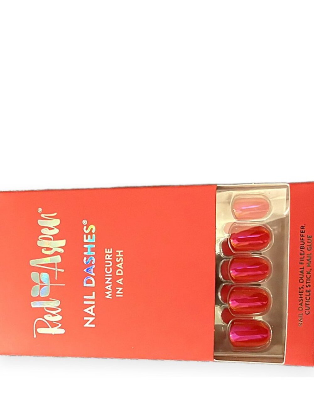 Red Aspen Press-On Nails | Red Pink Chrome | Short | Brand New in Box